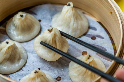 mushroom xiao long bao from dumplings' legend